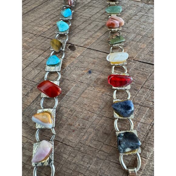 Vintage Multi-Stone Bracelet Set Convertible Choker - Picture 2 of 8